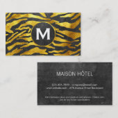 モノグラム |ゼブラ印刷(金ゴールド) |石板 名刺 (正面/裏面)