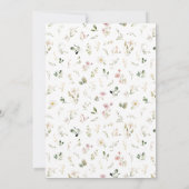 モノグラム ソフト ピンク フラワー リース ウェディング 招待状 (裏面)