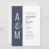 モノグラム タイポグラフィ シンプル ボールド ミニマル ウェディング 招待状 (正面)