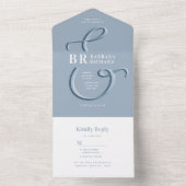 モノグラム ダスティーブルー ウェディング オールインワン 招待状 (内側)