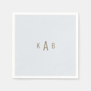 モノグラム ダスティーブルー ウェディング コクテール スタンダードカクテルナプキン