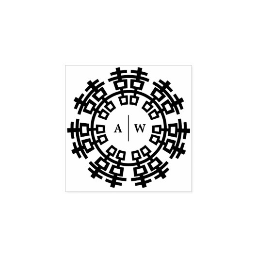 モノグラム&ダブルハピネス中国のリングや輪結婚ズ ラバースタンプ (インプリント)