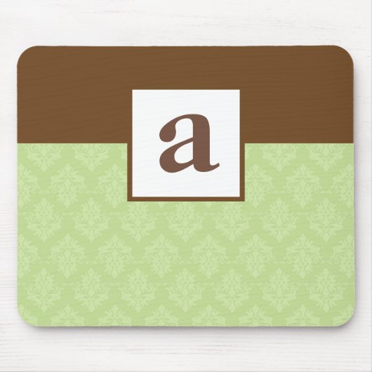 モノグラム·ダマスクパターンカスタムマウスパッド マウスパッド (正面)