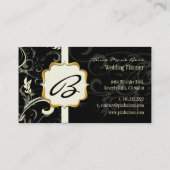 モノグラム、ダマスク+名刺の渦巻き 名刺 (裏面)