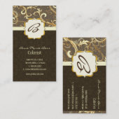 モノグラム、ダマスク+名刺を旋回 名刺 (正面/裏面)