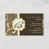 モノグラム、ダマスク+名刺を旋回 名刺 (裏面)