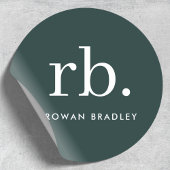 モノグラム ダークグリーン モダン ミニマル ラウンドシール