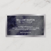 モノグラム |ダークブルー大理石テクスチャ 名刺 (裏面)