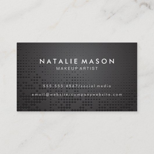 モノグラム | ダークメタル背景 名刺 (裏面)