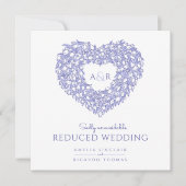 モノグラム チューリップ ハート 減少 ウェディング 案内状 (正面)