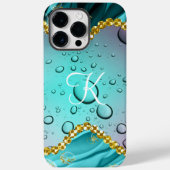 モノグラム ティール箔押し ゴールドトリム ファンタジー 雨粒 Case-Mate iPhoneケース (裏面)
