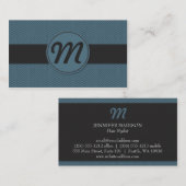 モノグラム（テクスチャ付き）（青） 名刺 (正面/裏面)