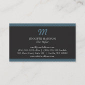 モノグラム（テクスチャ付き）（青） 名刺 (裏面)