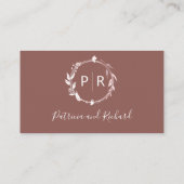 モノグラム テラコッタ 結婚式 RSVP 同封カード エンクロージャーカード (裏面)
