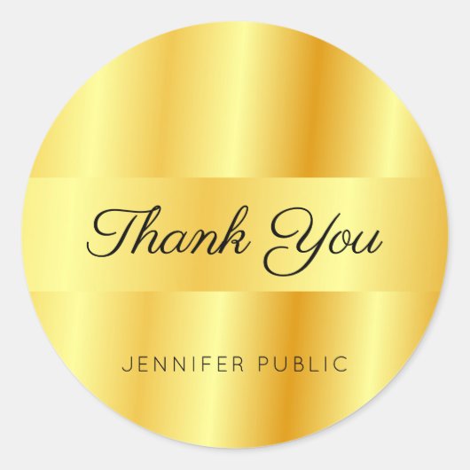 モノグラム テンプレート ゴールド メタリック調 ありがとうございます ラウンドシール (正面)