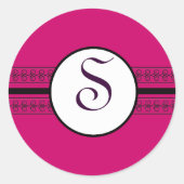 モノグラム ディープピンク ブラックレース ディープラズベリー ラウンドシール (正面)