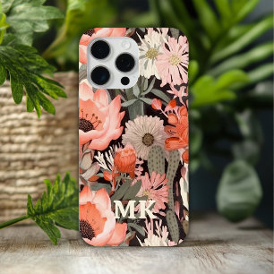 モノグラム デザートワイルドフラワーズ モダンフローラル iPhone 15 PRO MAXケース