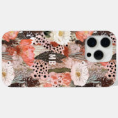 モノグラム デザート ボホ フラワー モダン シック Case-Mate iPhoneケース (裏面 (横))