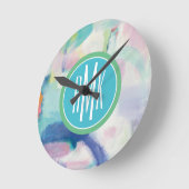 モノグラム |トライアルとエアリー・ブライト ラウンド壁時計 (傾斜)