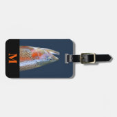 モノグラム トラベル グレー オレンジ 川鱒 魚 頭 ラゲッジタグ (正面横)