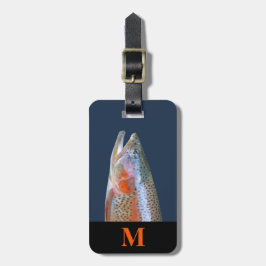 モノグラム トラベル グレー オレンジ 川鱒 魚 頭 ラゲッジタグ
