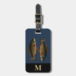 モノグラム トラベル グレー グリーン コイ 魚 ラゲッジタグ