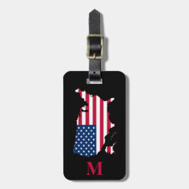 モノグラム トラベル USA フラグ スタート マップ ラゲッジタグ