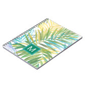 モノグラム |トロピカルパーム葉 ノートブック (左側)