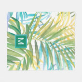 モノグラム |トロピカルパーム葉 フリースブランケット (正面(横))