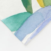 モノグラム |トロピカルパーム葉 フリースブランケット (角)