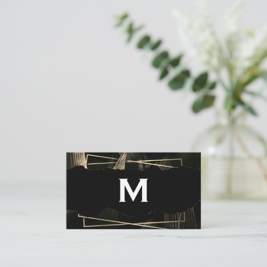 モノグラム |トロピカル葉 名刺 (スタンド正面)