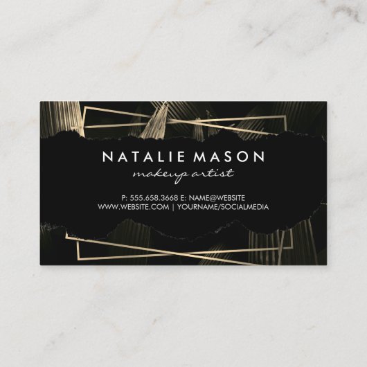 モノグラム |トロピカル葉 名刺 (裏面)