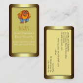 モノグラム、ナイトクラブドアセキュリティ、金ゴールド効果 名刺 (正面/裏面)