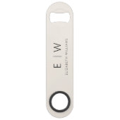 モノグラム ニュートラル クラシック モダン ミニマリスト エレガント スピード栓抜き (裏面)