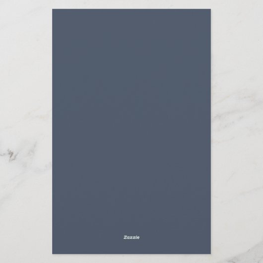 モノグラム | ネイビーブルーエレガント金ゴールド 便箋 (裏面)