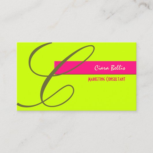 モノグラム/ネオンカラー/DIYカラー 名刺 (正面)
