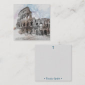 モノグラム&ネームウォーターカラーコロシアムローマイタリア ノートカード (正面/裏面)