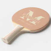 モノグラム&ネームオーバーレイスウィートピーチ 卓球ラケット (正面アングル)