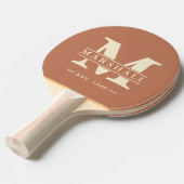 モノグラム&ネームオーバーレイポロ淡い色のバラ 卓球ラケット (正面アングル)