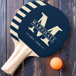 モノグラム&ネームオーバーレイポロ深いシーブルー 卓球ラケット