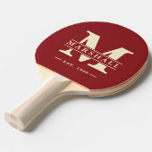 モノグラム&ネームオーバーレイ深いクランベリー 卓球ラケット (正面アングル)