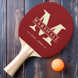 モノグラム&ネームオーバーレイ深いクランベリー 卓球ラケット