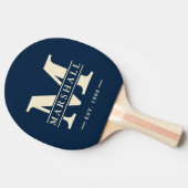 モノグラム&ネームオーバーレイ深いシーブルー 卓球ラケット (横)