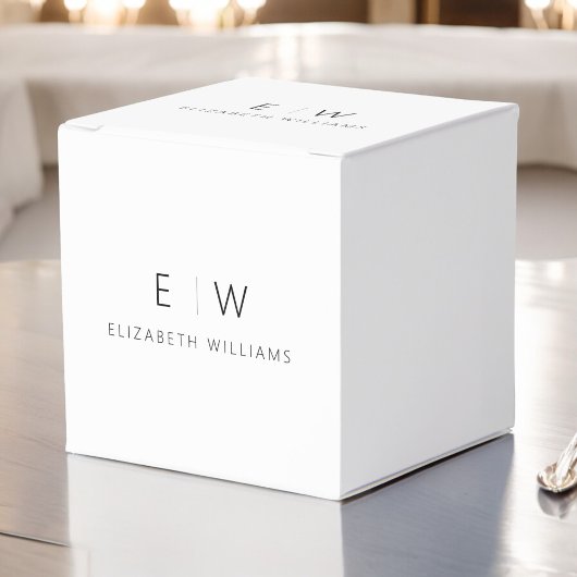 モノグラム ネーム ブラック ホワイト モダン ミニマリスト フェイバーボックス