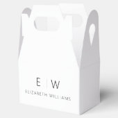 モノグラム ネーム ブラック ホワイト モダン ミニマリスト フェイバーボックス (オープン)