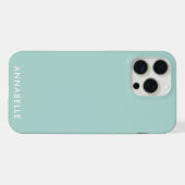 モノグラム ネーム Teal Blue シンプル iPhoneケース (裏面横)