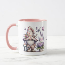モノグラム・ノーム パープル ピンクの花 ちょうちょ マグカップ