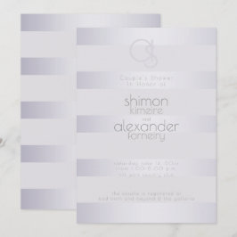 モノグラム バイオレット シルバー シャンパン ストライプ 招待状