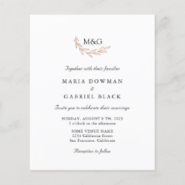 モノグラム.バジェットシンプル結婚式招待状フライヤー チラシ