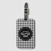 モノグラム、バッファローチェックプライド白黒 ラゲッジタグ (正面縦)